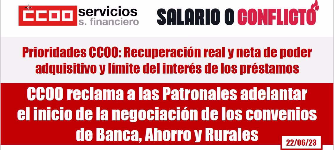 CC.OO. RECLAMA APERTURA DE CONVENIO