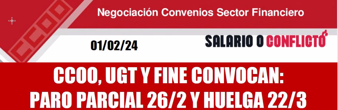CONVOCATORIA HUELGA EN EL SECTOR FINANCIERO