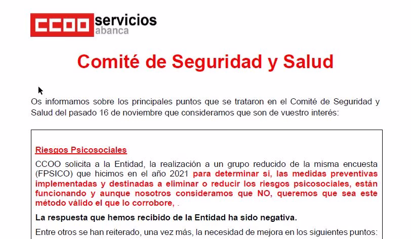 Comité de Seguridad y Salud