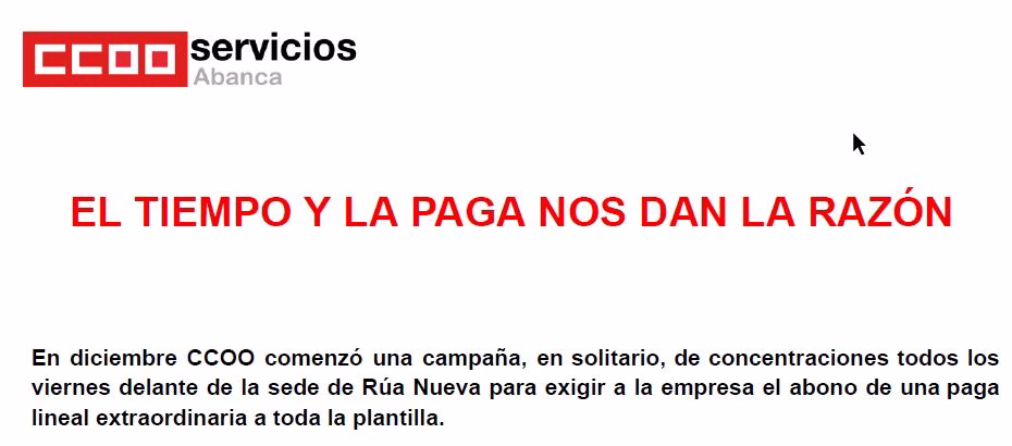 EL TIEMPO Y LA PAGA NOS DAN LA RAZÓN