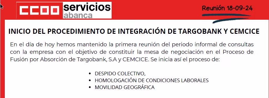 Inicio procedimiento ERE